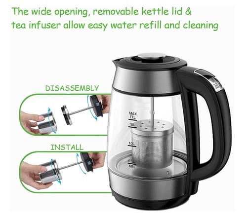 Vehpro 1.7L Stainless Steel Hot Water Electric Kettle