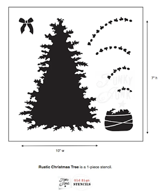Rustic Christmas Tree Stencil