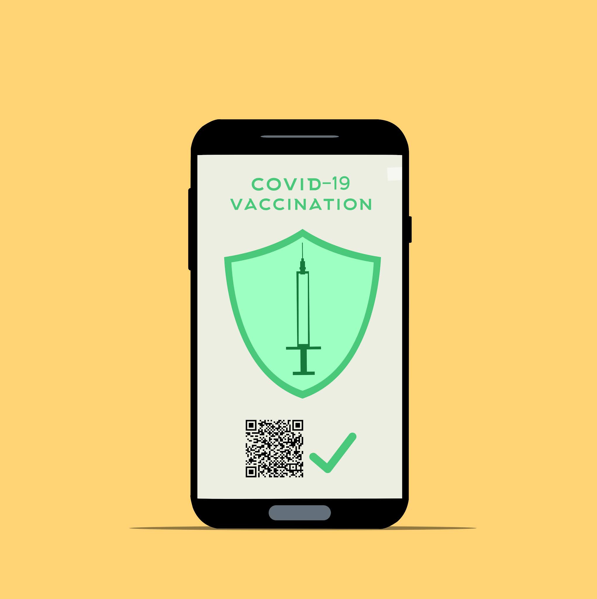 Coronavirus vaccination app graphic design