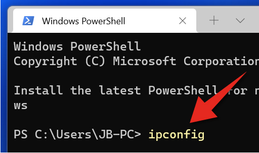 ipconfig is the command that lets you see your private IP address.