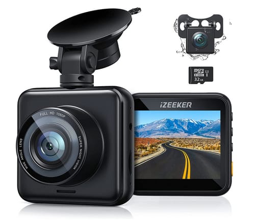iZEEKER Dash Cam Front and Rear with SD Card