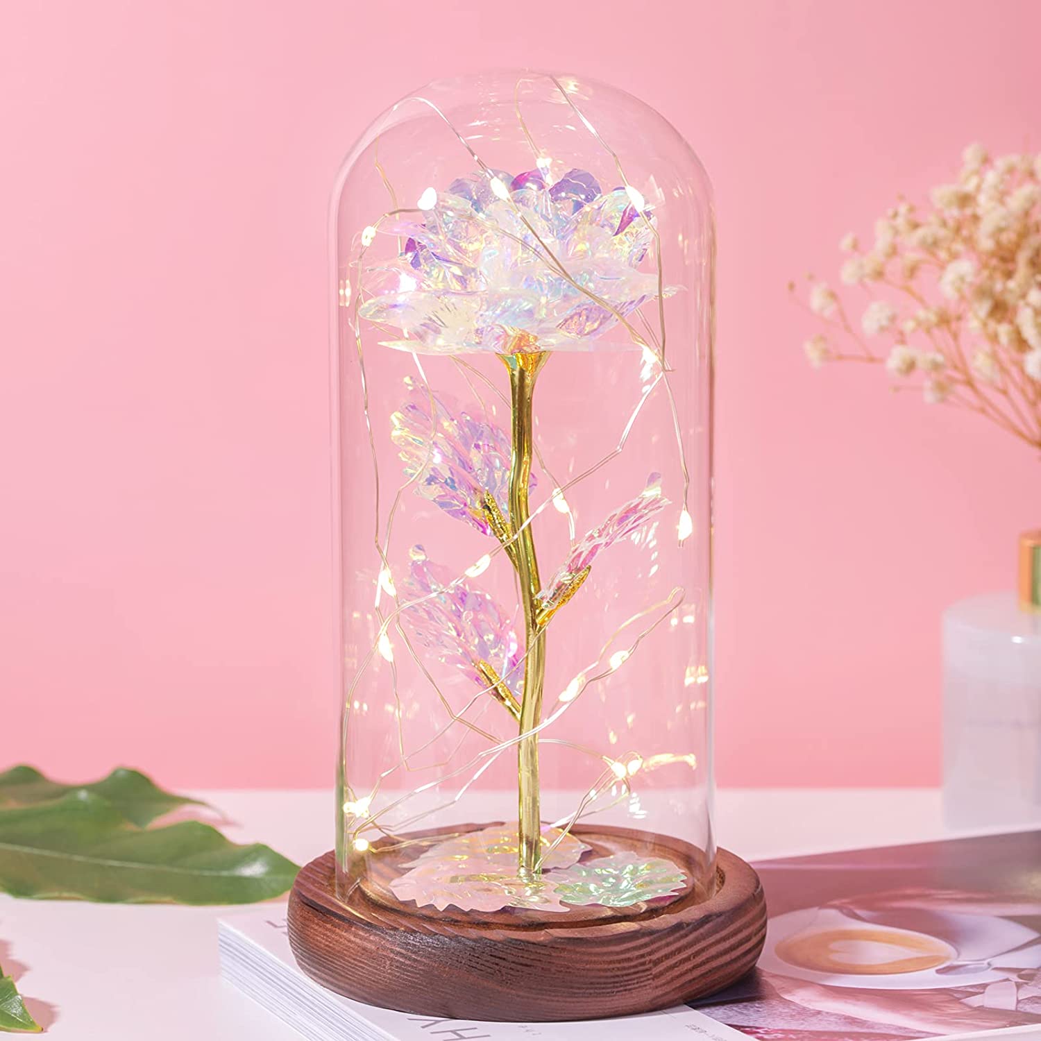 rose LED glass display