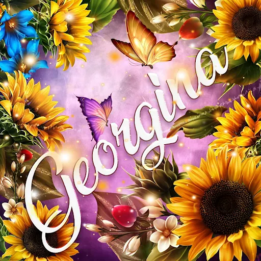 imágen con el nombre gladis con fondo de girasoles y mariposas para descargar gratis