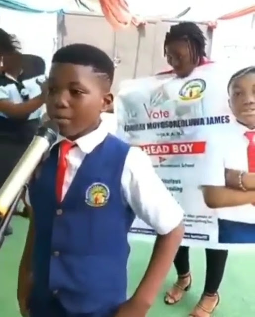 Watch campaign speech of the Osogbo schoolboy who won election after his opponent's speech went viral