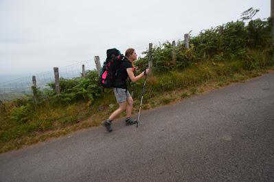 Sonya Richmond hiking to Orisson Camino de Santiago.