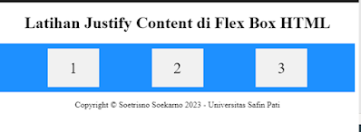 Belajar Flex Box di HTML  - Mater Web Desain Rumah Belajar Soetrisno Soekarno dan Universitas Safin Pati