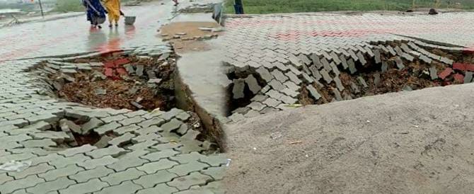 उद्घाटन के छठे दिन गिरा जेपी गंगा पथ का मार्ग, दो दिन की बारिश से पटना में मरीन ड्राइव की हालत बिगड़ी