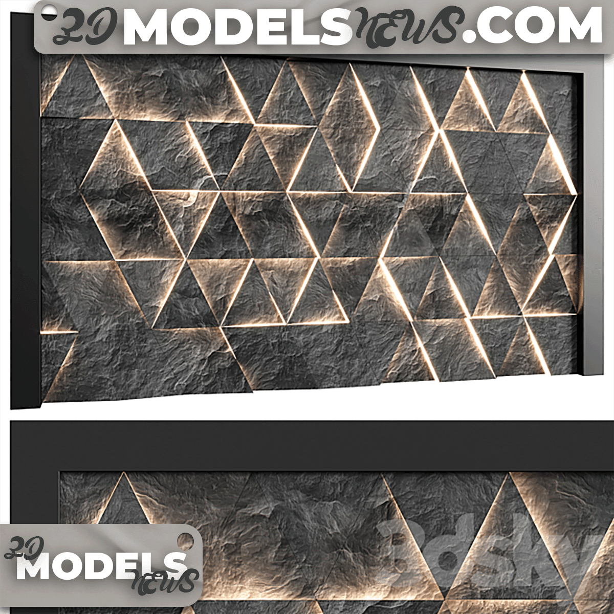 Backlit stone wall panel model 2