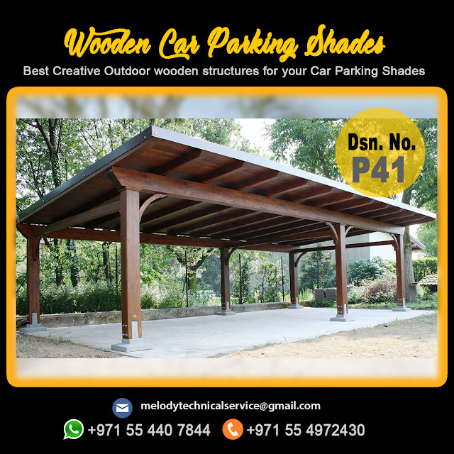 Wooden Carparking Shade in Abu Dhabi | Wooden Carparking shade suppliers in UAE