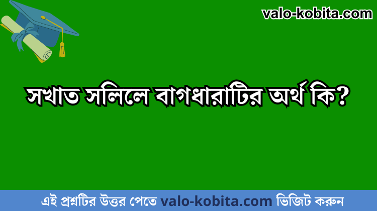 সখাত সলিলে বাগধারাটির অর্থ কি?