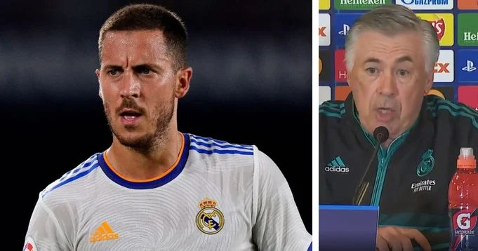 Ancelotti reveals Hazard isn't injured but can't play