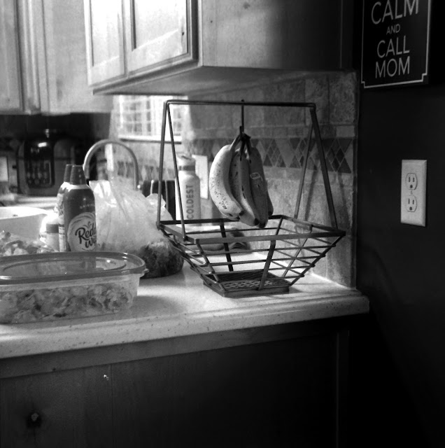 Bananas on a counter