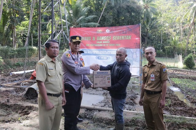 *Hari Bhayangkara ke – 78 Polres Pacitan Beri Kado Sumur Dalam Untuk Warga Masyarakat*