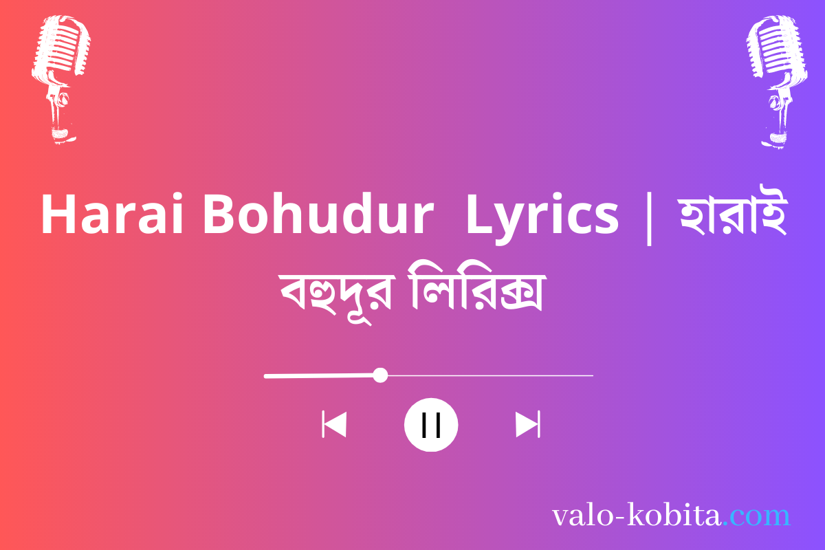 Harai Bohudur  Lyrics | হারাই বহুদূর লিরিক্স