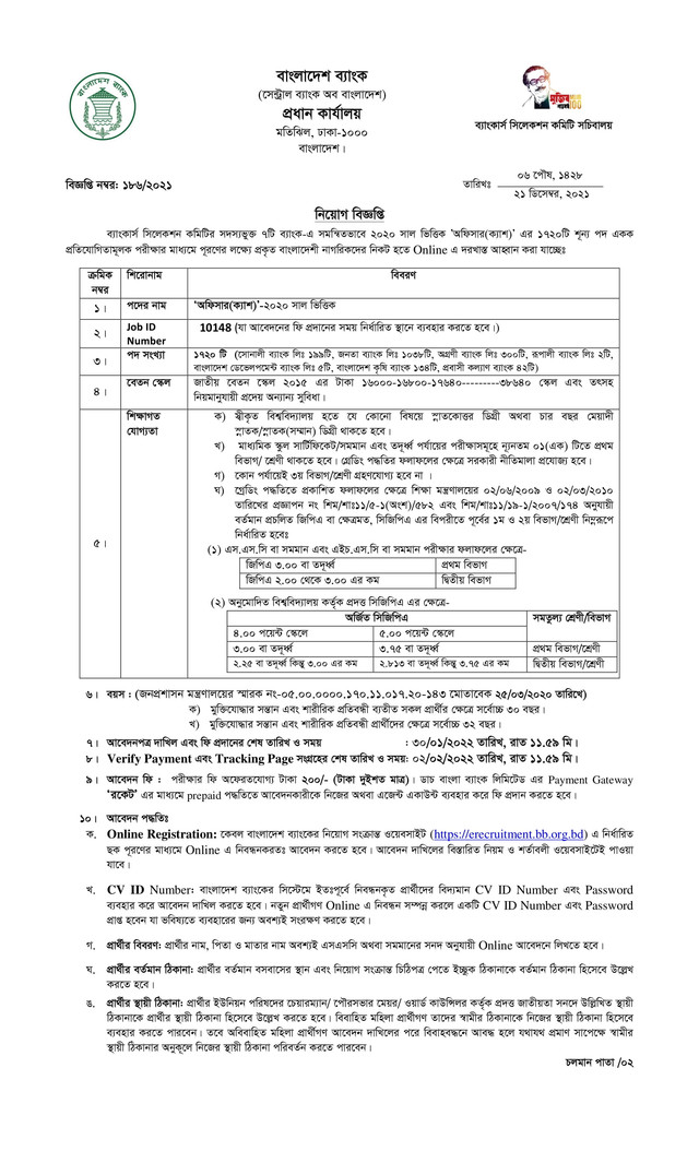 7 Bank Job Circular 2022