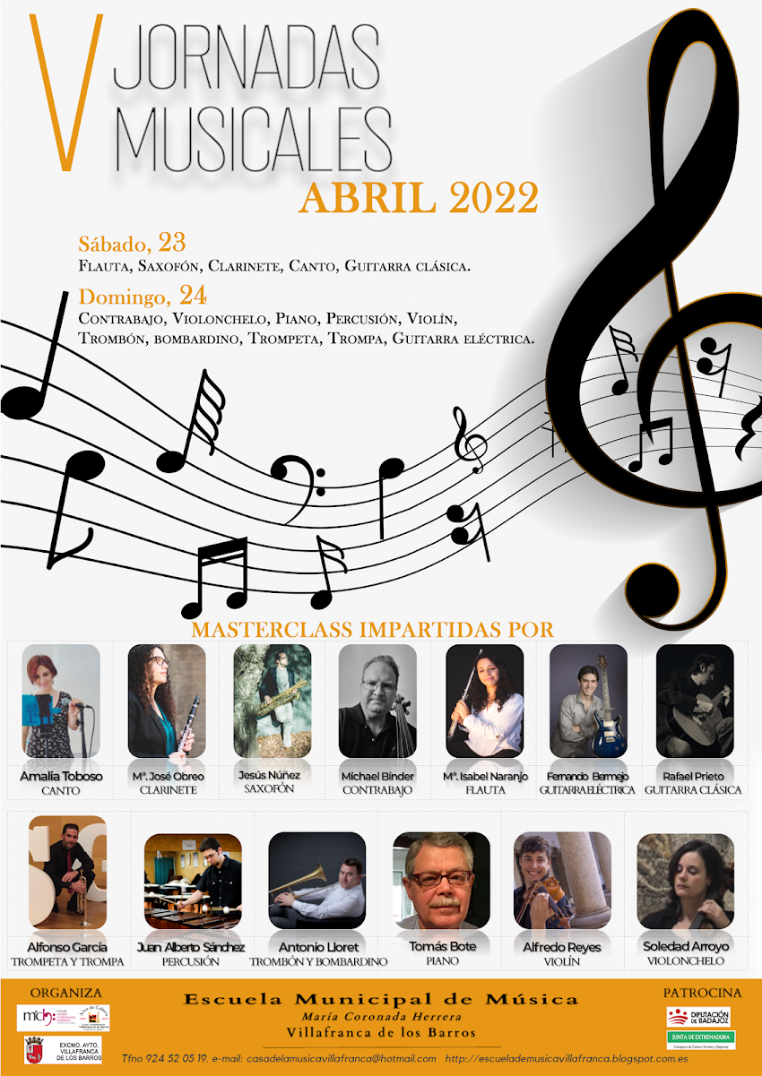 V JORNADA MUSICAL. 23 Y 24 DE ABRIL DE 2022