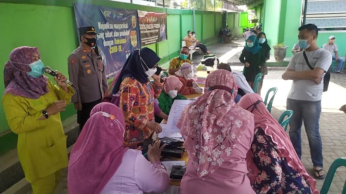 Polsek Sumber Lakukan Kegiatan Bhakti Kesehatan dalam Rangka Vaksin Presisi Merdeka Candi Covid 19