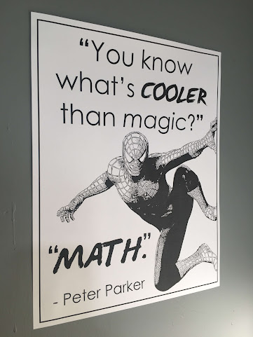 "You know what's cooler than magic? Math." Here is a Peter Parker loves math poster in my Google Drive, The quote is from Spiderman : No Way Home.