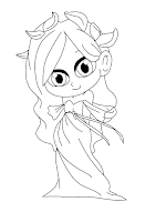 Cute Disney princess Giselle, Enchanted, coloring page