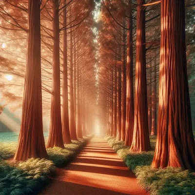 An example image similar to the Metasequoia Lane on Nami Island