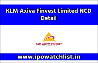 KLM Axiva Finvest Limited NCD Detail