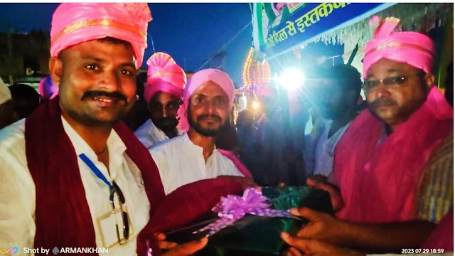 मोहर्रम के जुलूस में ताजिया, लाठी,तलवार,भाला प्रदर्शन करने वाले को किया गया सम्मानित Nagar 