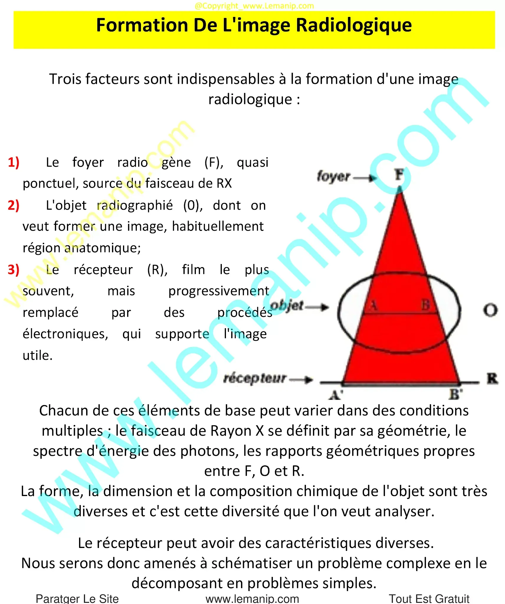 Formation De L'image Radiologique