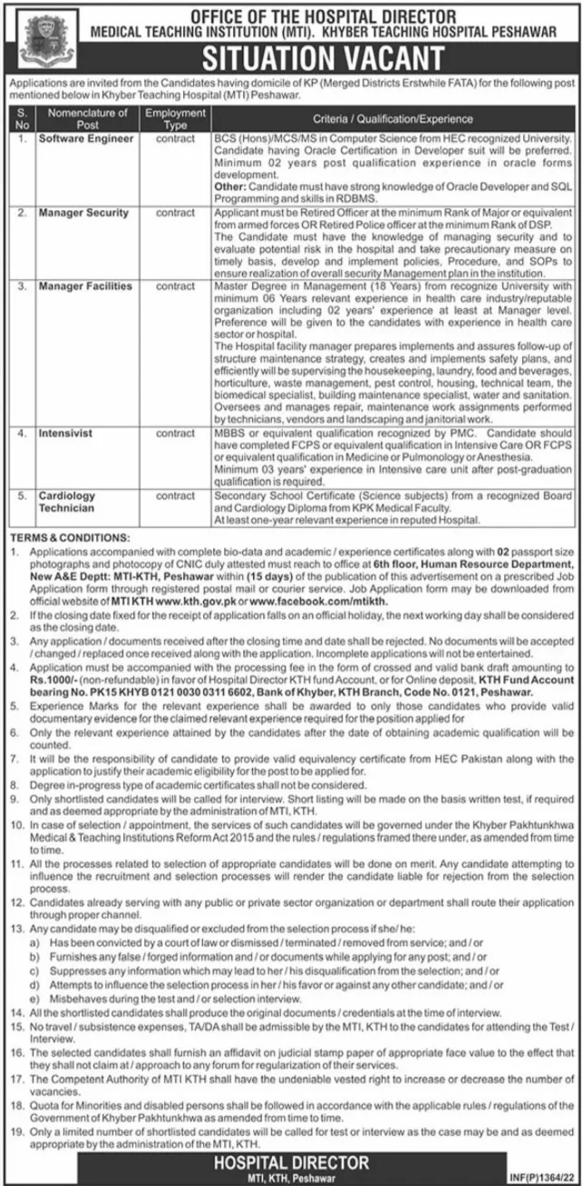 Khyber Teaching Hospital Jobs 2022 | Pak Jobs