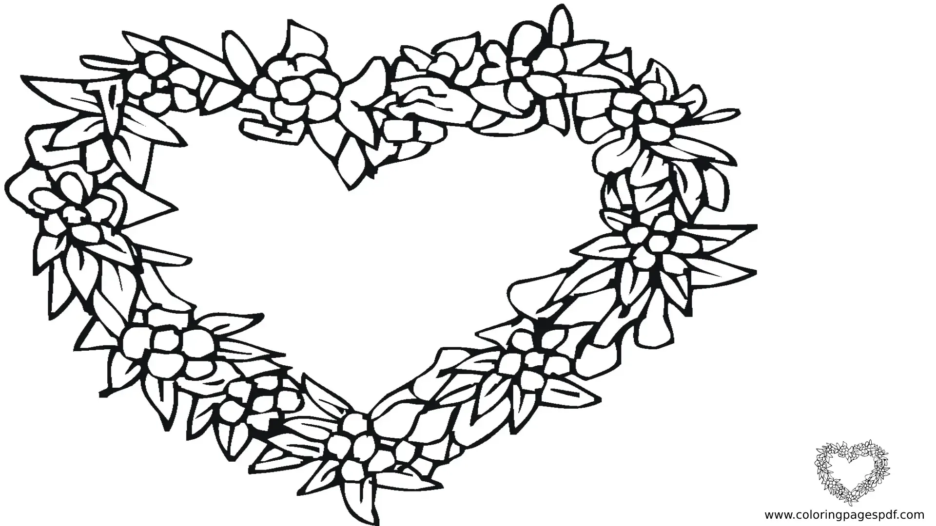 Coloring Pages Of A Heart Made Of Plants