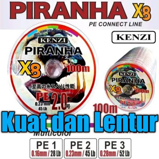 Kelebihan Senar PE Piranha X8 dan Kekuranganya - Benang brainded PE Piranha x8 yang paling banyak sekali di gunakan oleh para pemancing casting, karena tingkat kekuatanya terbilang sangat kuat jadi tak heran kalau benang PE piranha ini jadi idola senar untuk banyak pemancing, walaupun tidak di lihat dari sisi kekuranganya tapi tetap saja untuk kelas