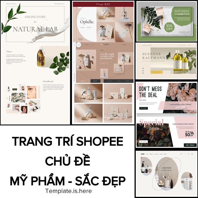 [ template.template ] [MỸ PHẨM SẮC ĐẸP] Thiết kế bộ banner shopee template cho shop mỹ phẩm sức khoẻ sắc đẹp, trang trí theo yêu cầu