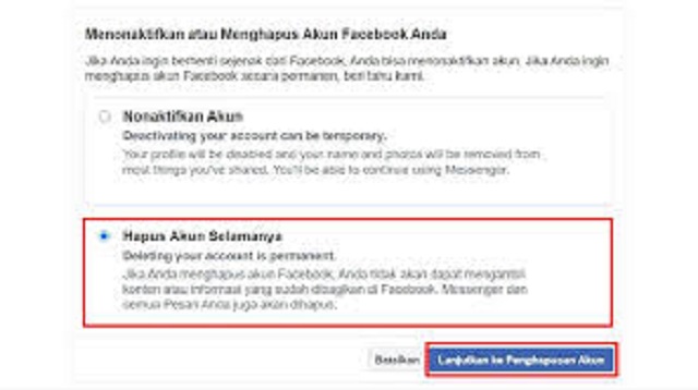 Cara Hapus Akun FB Permanen
