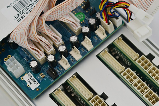 the interface of the Antminer S9 Hydro control board