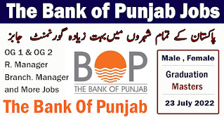 Punjab Bank BOP Jobs 2022 across Pakistan | Submit Online Form - The Job Hunt