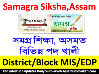 Samagra Shiksha Assam Recruitment 2021