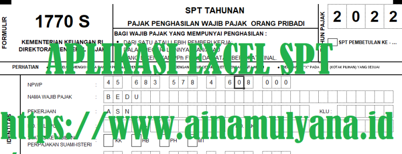 Aplikasi Excel SPT Pajak Penghasilan PPh 21 Tahun 2022