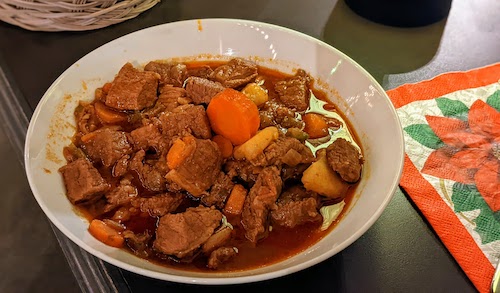 A bowl of gulyás