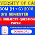 CU B.COM Third Semester (Honours & General) All Subjects 2018 Question Paper | B.COM 3rd Semester (Honours & General) All Subjects 2018 Calcutta University Question Paper