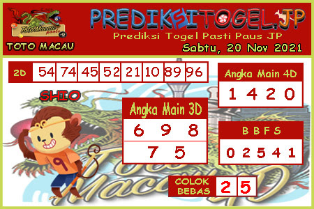 Prediksi Toto Macau JP Sabtu 20 November 2021