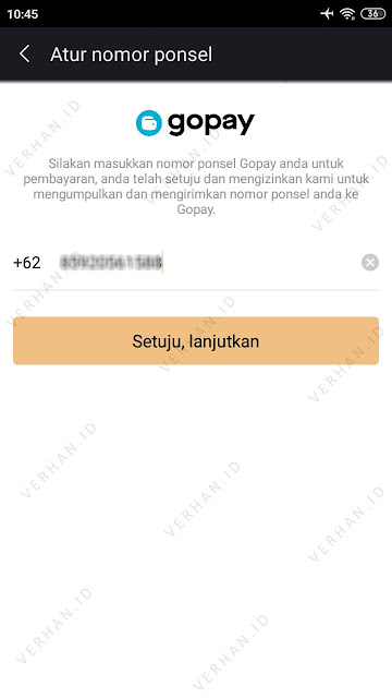 masukan nomor gopay