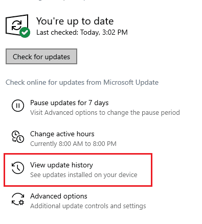 Select the option to Uninstall Updates from your computer.