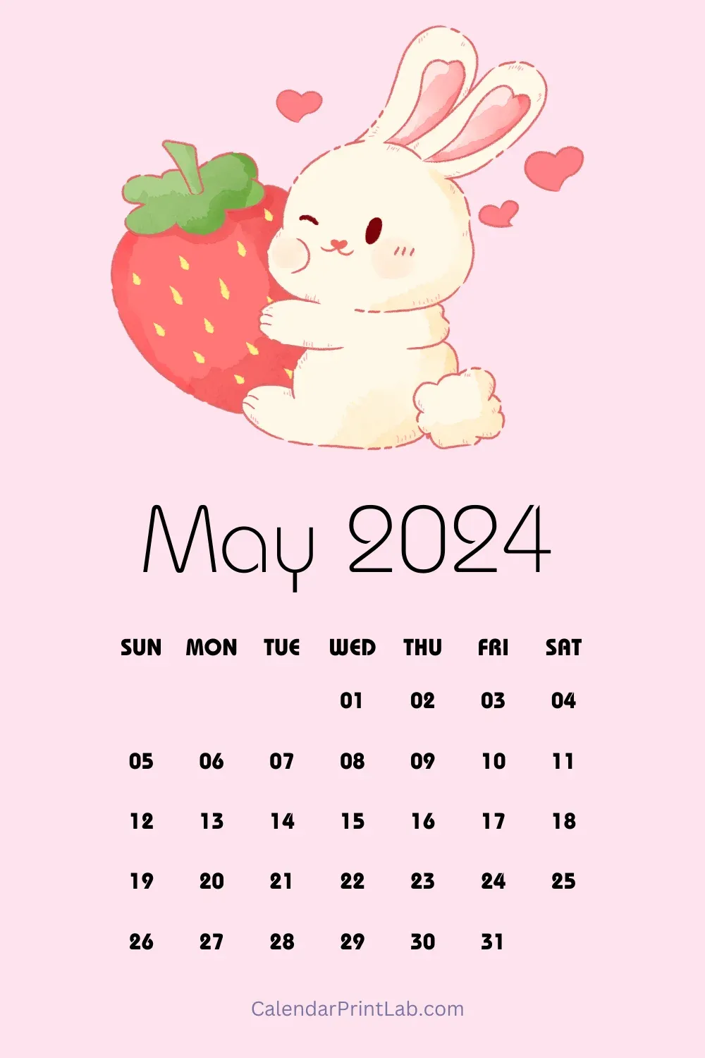 Cute May 2024 Calendar Image