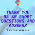 Thank You Ma’am Short Question Answer for Class 12 Important