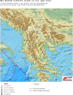 Cutremur moderat cu magnitudinea de 5,4-5,5 grade in Nord-Vestul Greciei