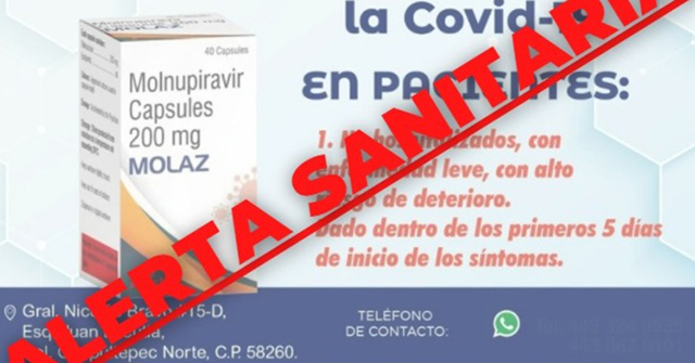 Alerta Cofepris sobre comercialización ilegal de falso molnupiravir