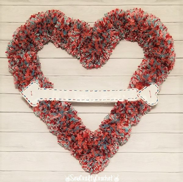 Bright and Easy Heart Shaped Pom Pom Wreath - Wildflowers and