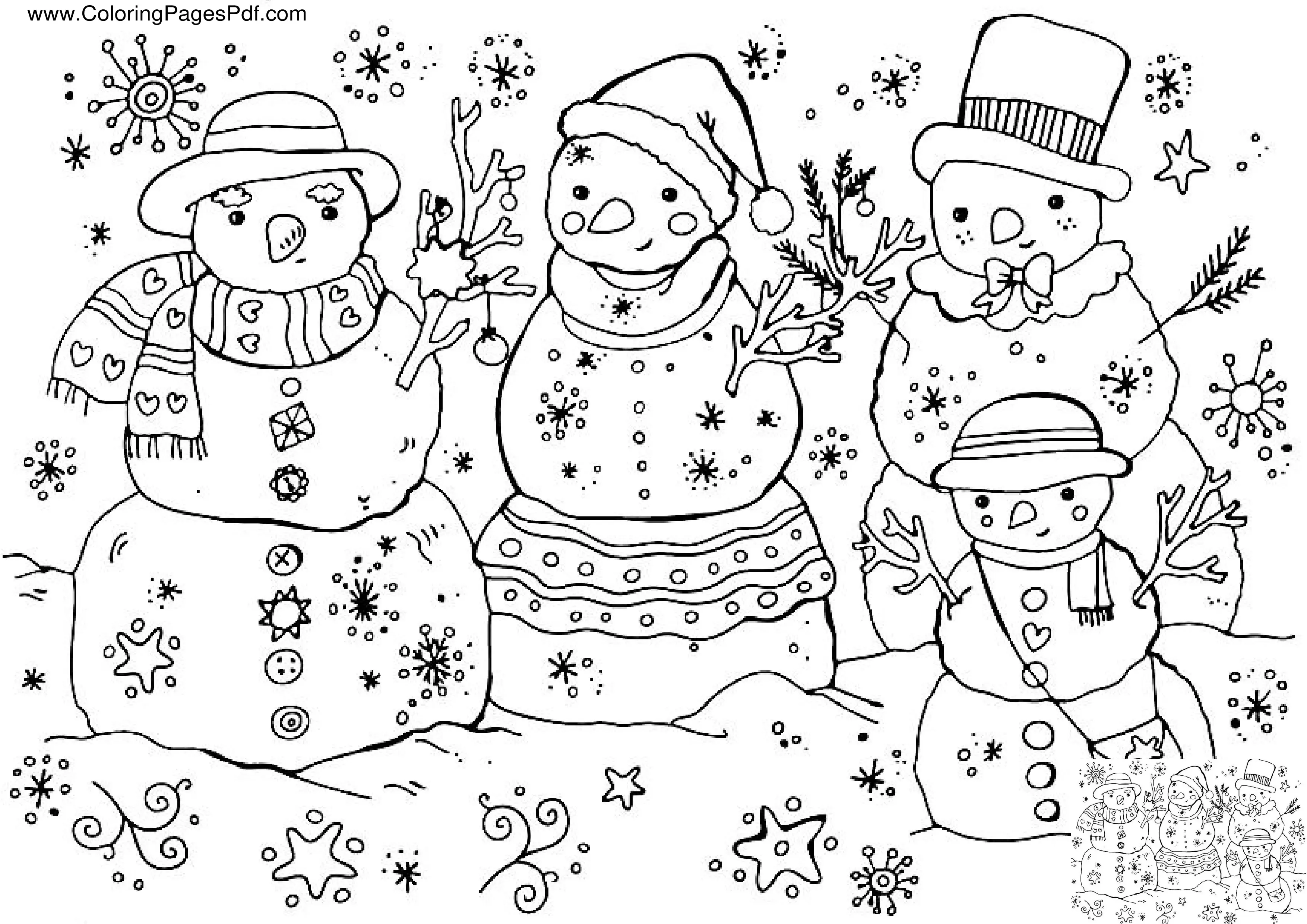 Momjunction snowman coloring pages