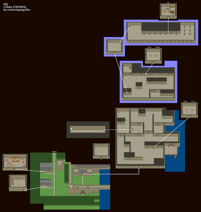 Romancing Saga 2 Canal Fortress Map