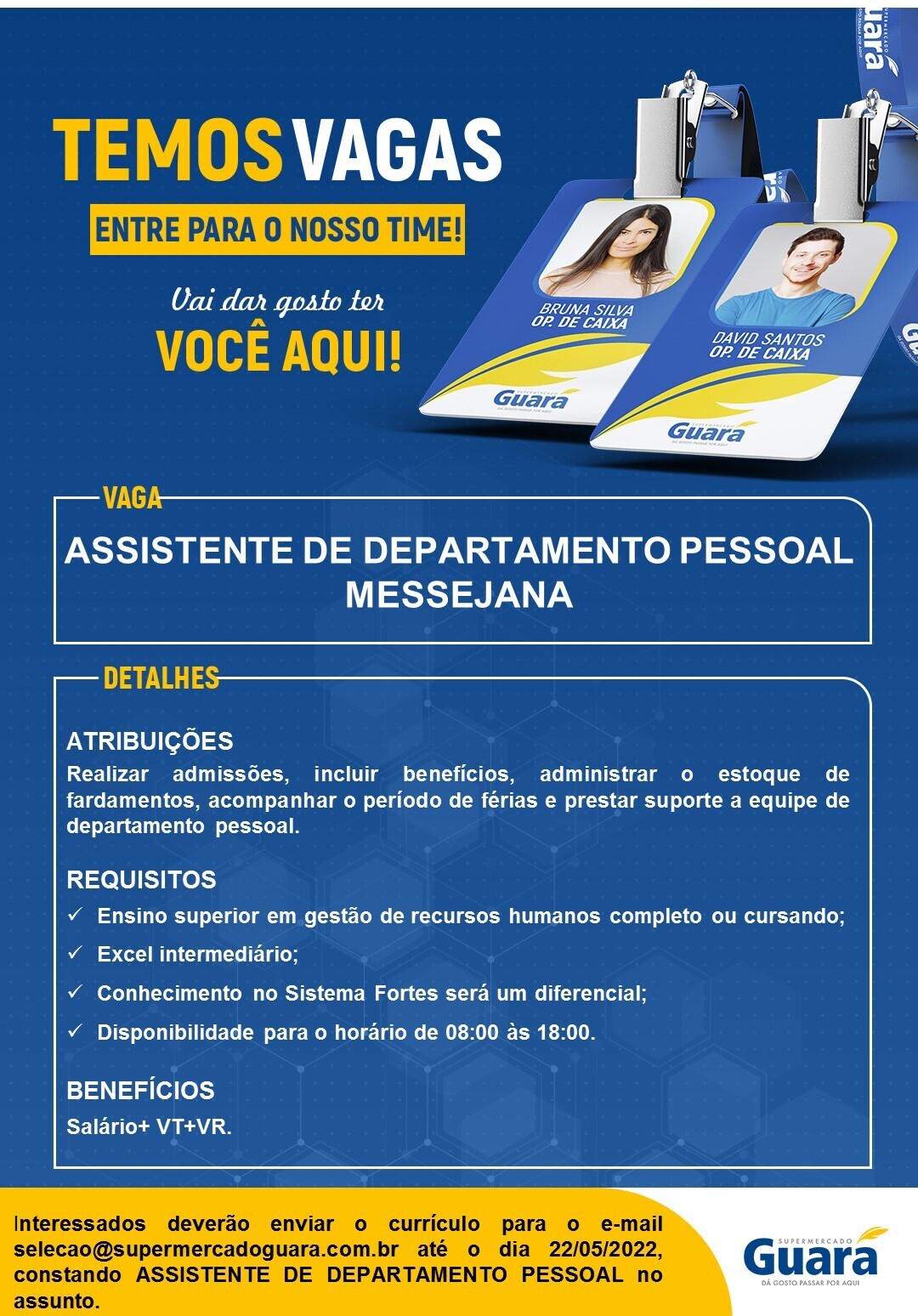ASSISTENTE DE DEPARTAMENTO PESSOAL