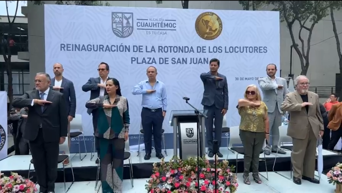 Inauguran ANLM y Sandra Cuevas la Rotonda de los Locutores